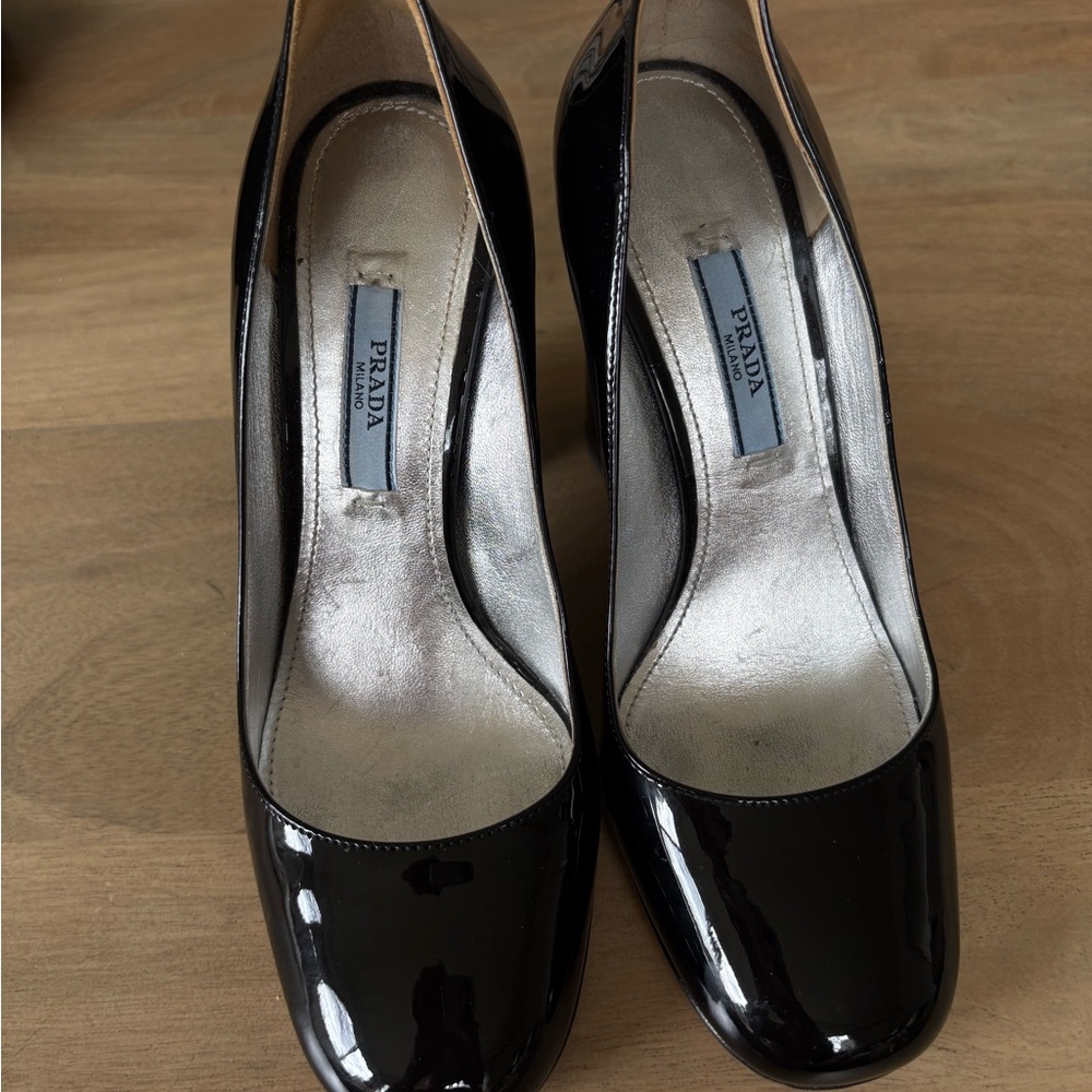 Prada Black Patent Leather Heels